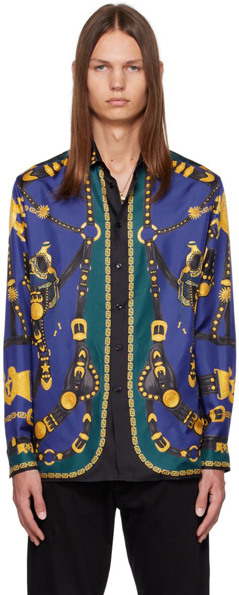 Versace Chemise Medusa à Rayures 